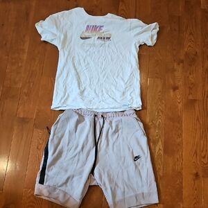 Nike Air Force 1 Tshirt with Gray Shorts
